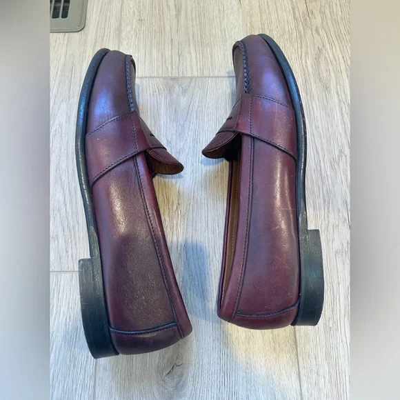 G.H. Bass & Co. Mens Burgundy Penny Loafer Dress Shoes 11 M - Picture 8 of 13